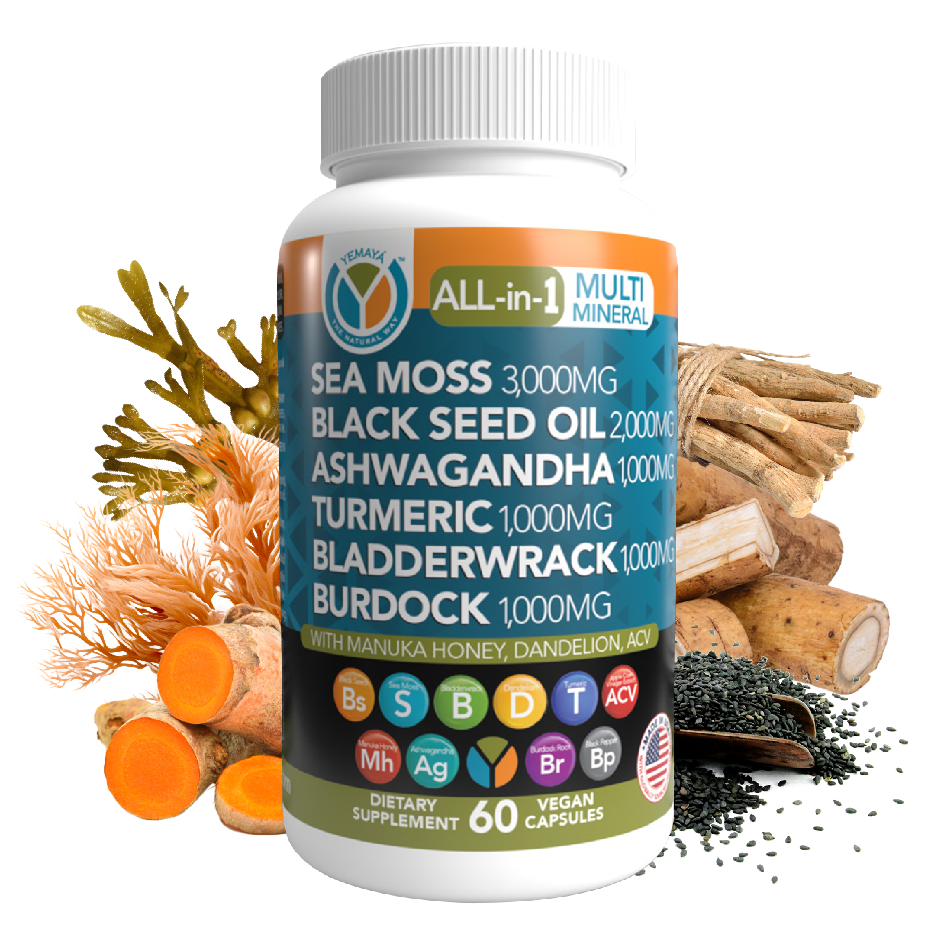 Multi-Mineral Sea Moss Black Seed Capsules